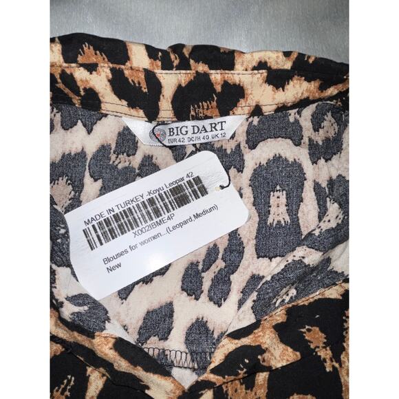 Big Dart Blouse -‎ NWT! - Size M - Cool Leopard Print - Picture 5 of 7